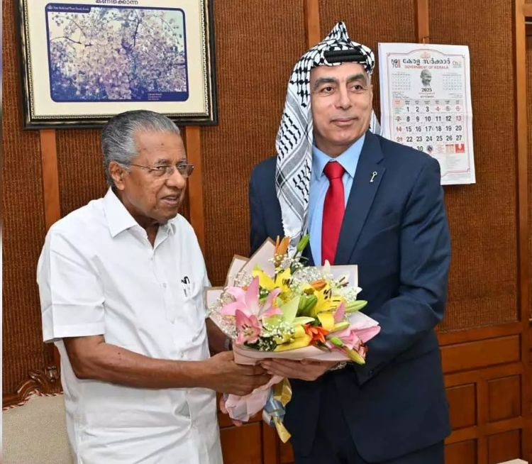 മുഖ്യമന്ത്രി പിണറായി വിജയനും ഇന്ത്യയിലെ ഫലസ്തീന്‍ അംബാസഡറും കൂടിക്കാഴ്ച നടത്തി