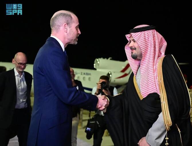 വില്യം രാജകുമാരന്‍ അല്‍-ഉലയില്‍; മദീന ഗവര്‍ണര്‍ സ്വീകരണം നല്‍കി