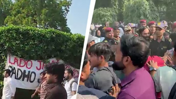 ക്യാമ്പസ് തിരഞ്ഞെടുപ്പ് ആവശ്യം: ജാമിയ മിലിയയില്‍ വിദ്യാര്‍ത്ഥികളും സെക്യൂരിറ്റി ജീവനക്കാരും തമ്മില്‍ സംഘര്‍ഷം 